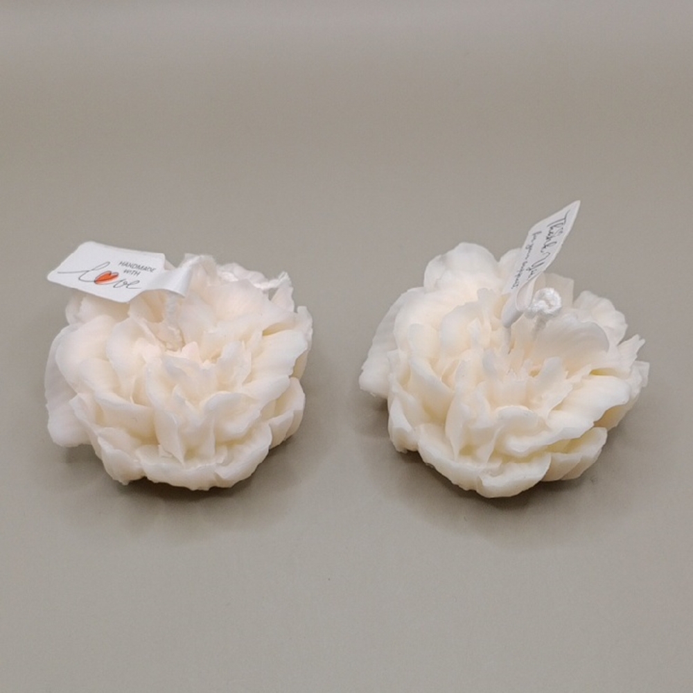 BaRich Candle For Life 💕 Elegant Cream Flower Candle Set